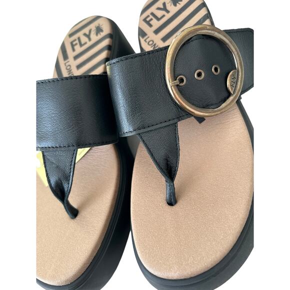 Fly London DAFI938FLY Buckle Mules Sandals - Glamorous Comfort in Black - SZ 7.5 - Picture 5 of 9